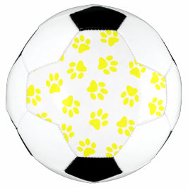 Muster von Paws, Hundeschäften, gelben Pfoten Fußball
