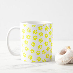Muster von Paws, Hundeschäften, gelben Pfoten Kaffeetasse