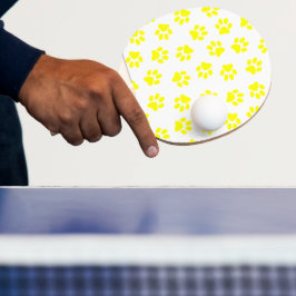 Muster von Paws, Hundeschäften, gelben Pfoten Tischtennis Schläger