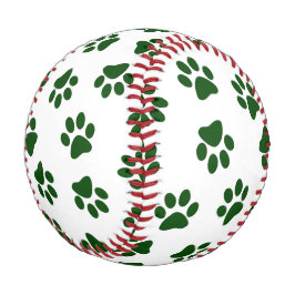 Muster von Paws, Hundeschäften, grünen Pfoten Baseball