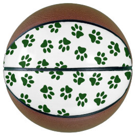 Muster von Paws, Hundeschäften, grünen Pfoten Basketball