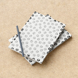 Muster von Paws, Hundeschäften, Katzenpaws, schwar Notizblock