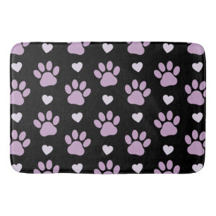 Muster von Paws, Hundeschäften, Lilac-Pfoten, Herz Badematte