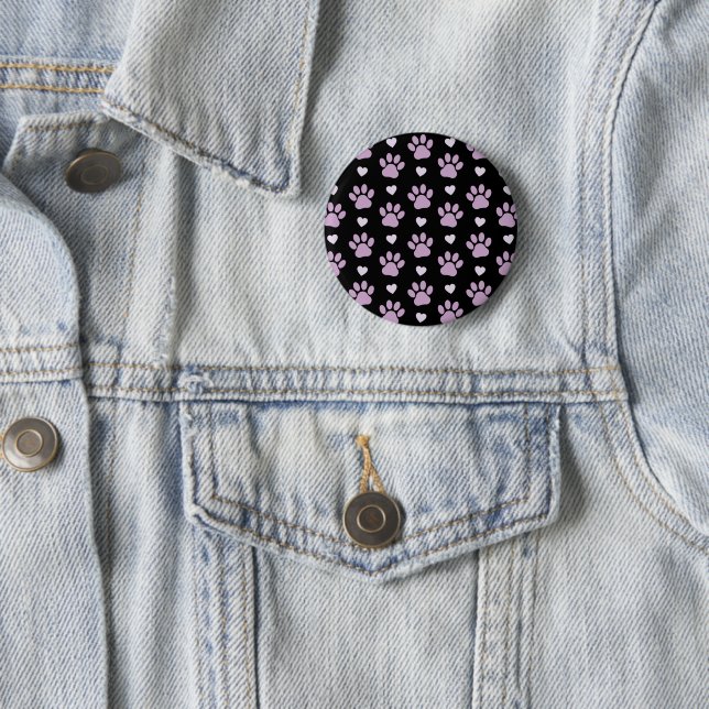 Muster von Paws, Hundeschäften, Lilac-Pfoten, Herz Button (Beispiel)