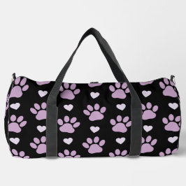 Muster von Paws, Hundeschäften, Lilac-Pfoten, Herz Duffle Bag