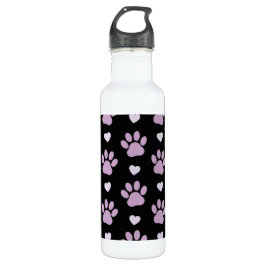 Muster von Paws, Hundeschäften, Lilac-Pfoten, Herz Edelstahlflasche