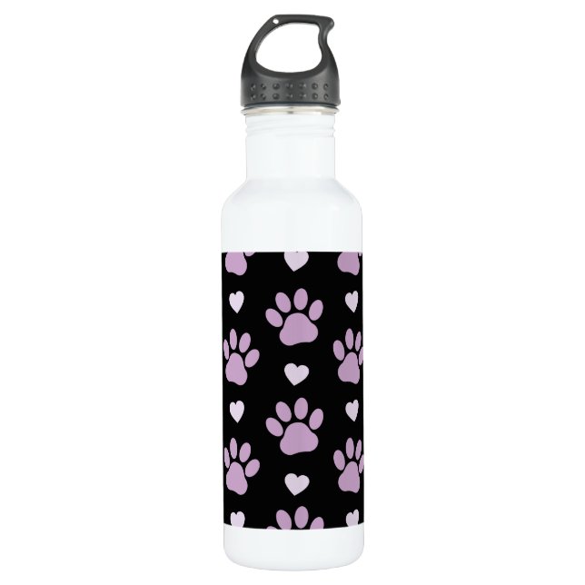 Muster von Paws, Hundeschäften, Lilac-Pfoten, Herz Edelstahlflasche (Vorderseite)