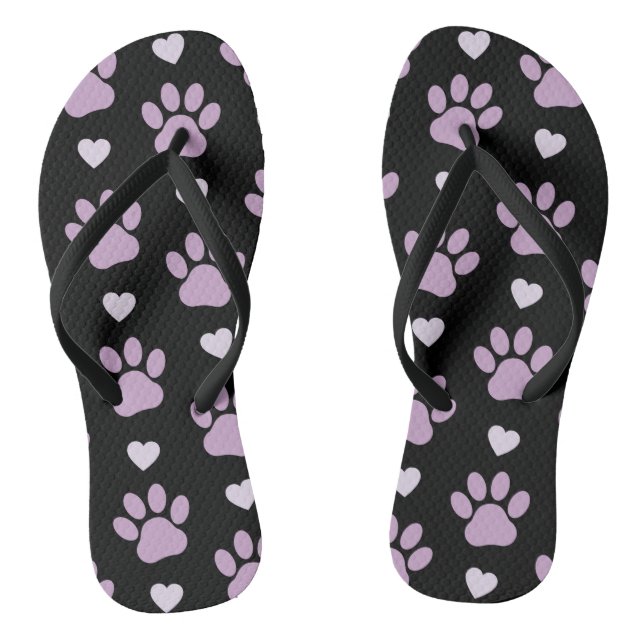 Muster von Paws, Hundeschäften, Lilac-Pfoten, Herz Flip Flops (Fußbett)