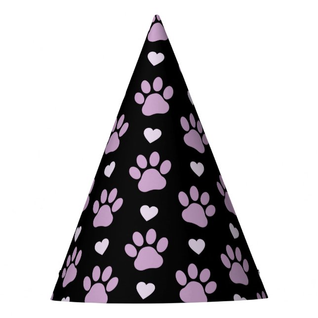 Muster von Paws, Hundeschäften, Lilac-Pfoten, Herz Partyhütchen (Vorderseite)