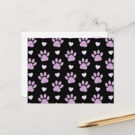 Muster von Paws, Hundeschäften, Lilac-Pfoten, Herz Postkarte