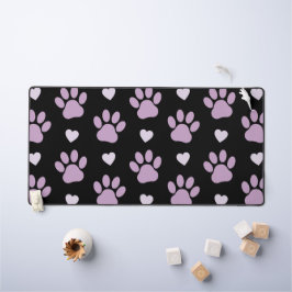 Muster von Paws, Hundeschäften, Lilac-Pfoten, Herz Schreibtischunterlage