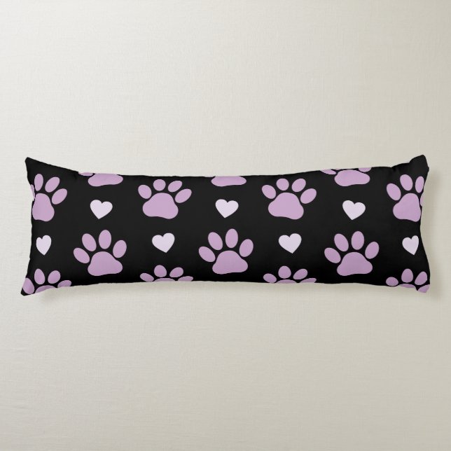 Muster von Paws, Hundeschäften, Lilac-Pfoten, Herz Seitenschläferkissen (Vorderseite)