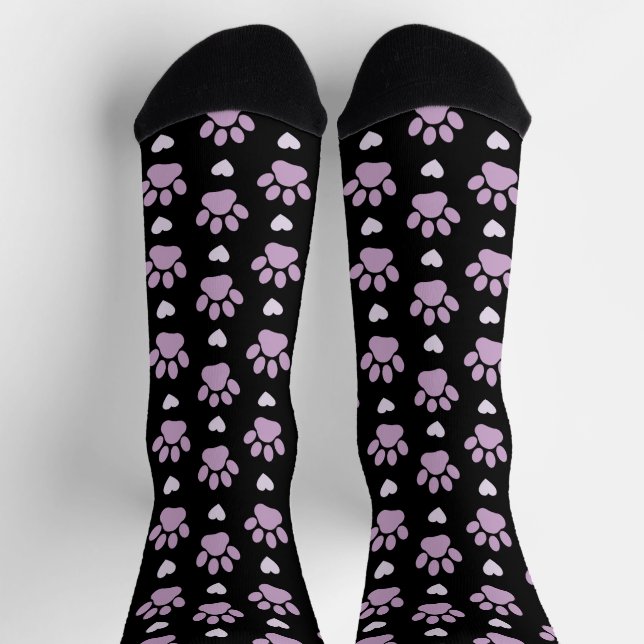 Muster von Paws, Hundeschäften, Lilac-Pfoten, Herz Socken (Oben)