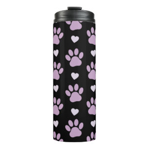 Muster von Paws, Hundeschäften, Lilac-Pfoten, Herz Thermosbecher