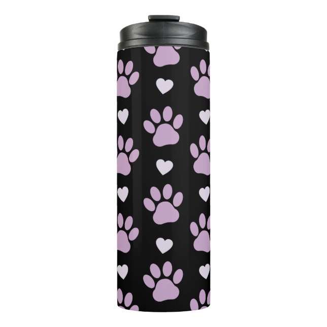 Muster von Paws, Hundeschäften, Lilac-Pfoten, Herz Thermosbecher (Vorderseite)