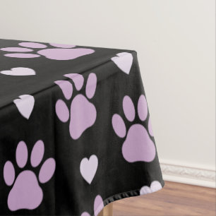 Muster von Paws, Hundeschäften, Lilac-Pfoten, Herz Tischdecke