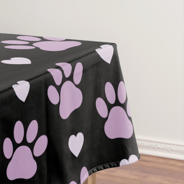Muster von Paws, Hundeschäften, Lilac-Pfoten, Herz Tischdecke (Beispiel)