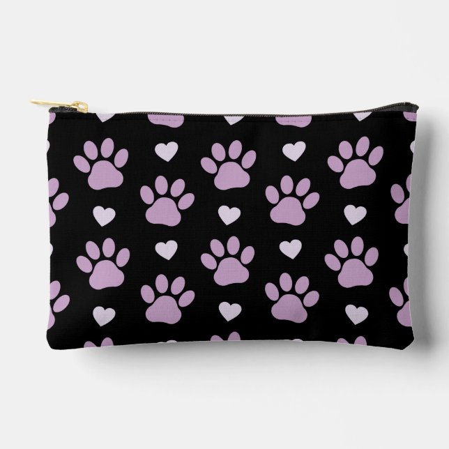 Muster von Paws, Hundeschäften, Lilac-Pfoten, Herz Zubehörtasche (Vorderseite)
