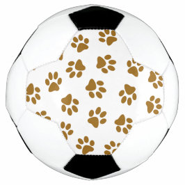 Muster von Paws, Hundeschäften, orangefarbene Gold Fußball