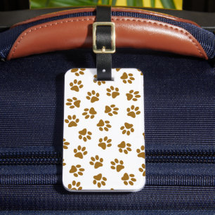 Muster von Paws, Hundeschäften, orangefarbene Gold Gepäckanhänger