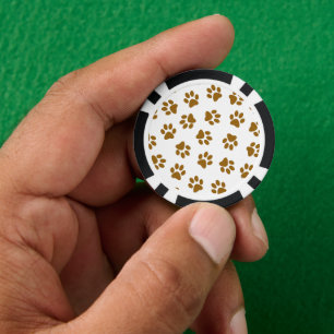 Muster von Paws, Hundeschäften, orangefarbene Gold Pokerchips