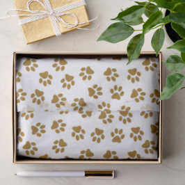 Muster von Paws, Hundeschäften, orangefarbene Gold Seidenpapier
