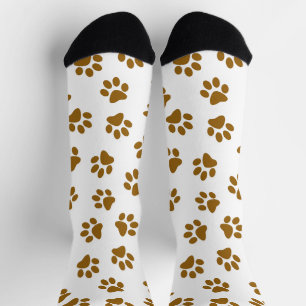 Muster von Paws, Hundeschäften, orangefarbene Gold Socken