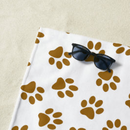 Muster von Paws, Hundeschäften, orangefarbene Gold Strandtuch