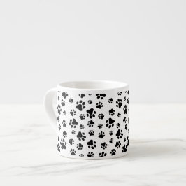 Muster von Paws, Hundeschäften, Schwarz und Weiß Espressotasse