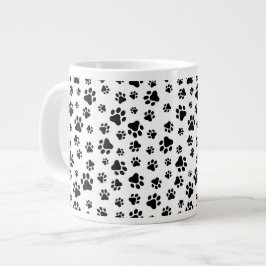 Muster von Paws, Hundeschäften, Schwarz und Weiß Jumbo-Tasse
