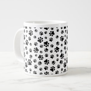 Muster von Paws, Hundeschäften, Schwarz und Weiß Jumbo-Tasse