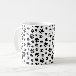 Muster von Paws, Hundeschäften, Schwarz und Weiß Kaffeetasse