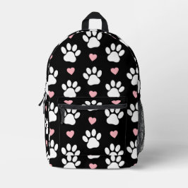 Muster von Paws, Hundeschrauben, Weiße Pfoten, ros Bedruckter Rucksack