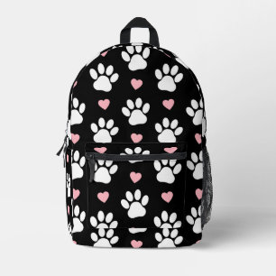 Muster von Paws, Hundeschrauben, Weiße Pfoten, ros Bedruckter Rucksack