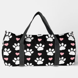 Muster von Paws, Hundeschrauben, Weiße Pfoten, ros Duffle Bag