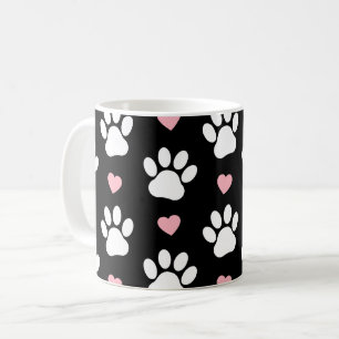 Muster von Paws, Hundeschrauben, Weiße Pfoten, ros Kaffeetasse