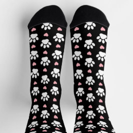 Muster von Paws, Hundeschrauben, Weiße Pfoten, ros Socken