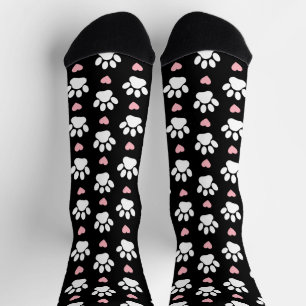 Muster von Paws, Hundeschrauben, Weiße Pfoten, ros Socken