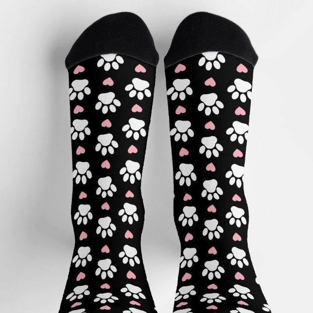 Muster von Paws, Hundeschrauben, Weiße Pfoten, ros Socken (Oben)