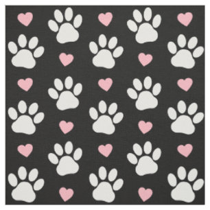Muster von Paws, Hundeschrauben, Weiße Pfoten, ros Stoff