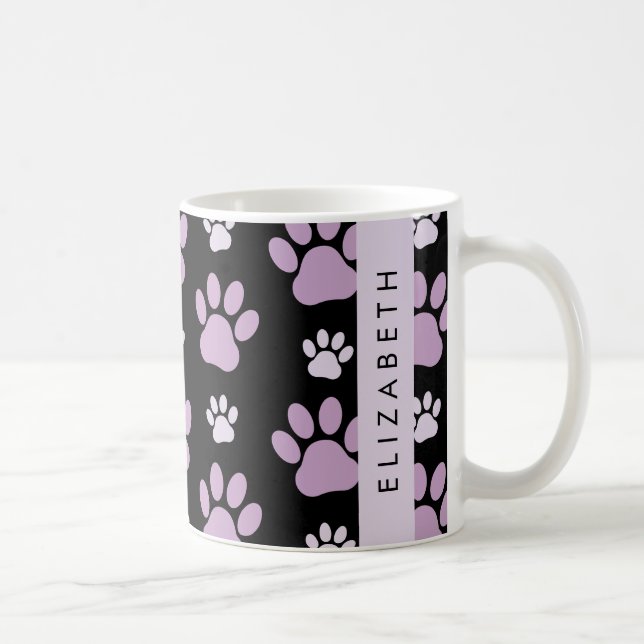 Muster von Paws, Lilac Paws, Dog Paws, Ihr Name Kaffeetasse (Rechts)
