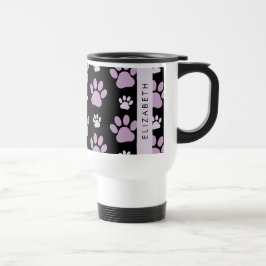 Muster von Paws, Lilac Paws, Dog Paws, Ihr Name Reisebecher