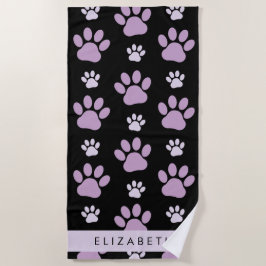 Muster von Paws, Lilac Paws, Dog Paws, Ihr Name Strandtuch