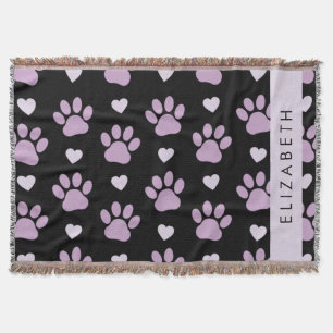 Muster von Paws, Lilac Paws, Herz, Ihr Name Decke