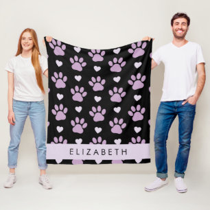 Muster von Paws, Lilac Paws, Herz, Ihr Name Fleecedecke