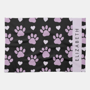 Muster von Paws, Lilac Paws, Herz, Ihr Name Geschirrtuch