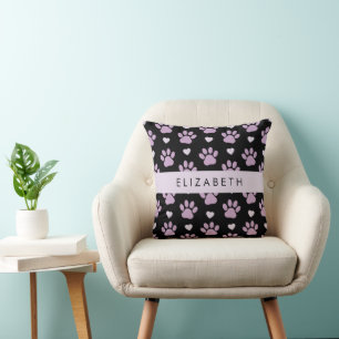 Muster von Paws, Lilac Paws, Herz, Ihr Name Kissen
