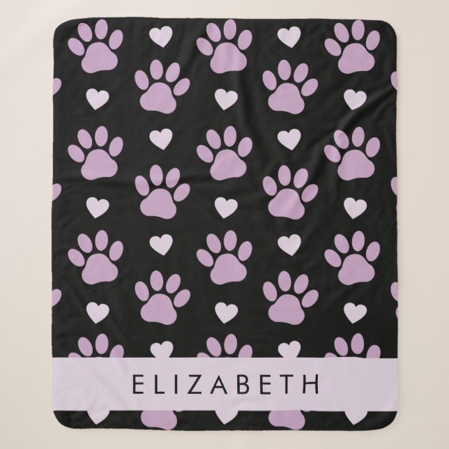 Muster von Paws, Lilac Paws, Herz, Ihr Name Sherpadecke (Vorderseite)