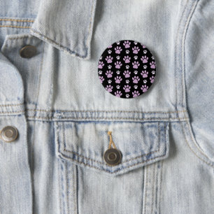 Muster von Paws, Lilac Paws, Hundepfen, Paw Prints Button