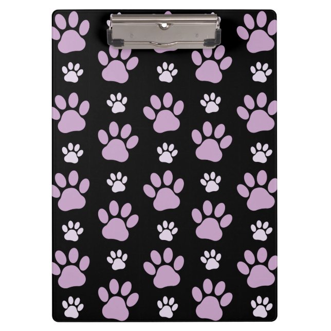 Muster von Paws, Lilac Paws, Hundepfen, Paw Prints Klemmbrett (Vorderseite)